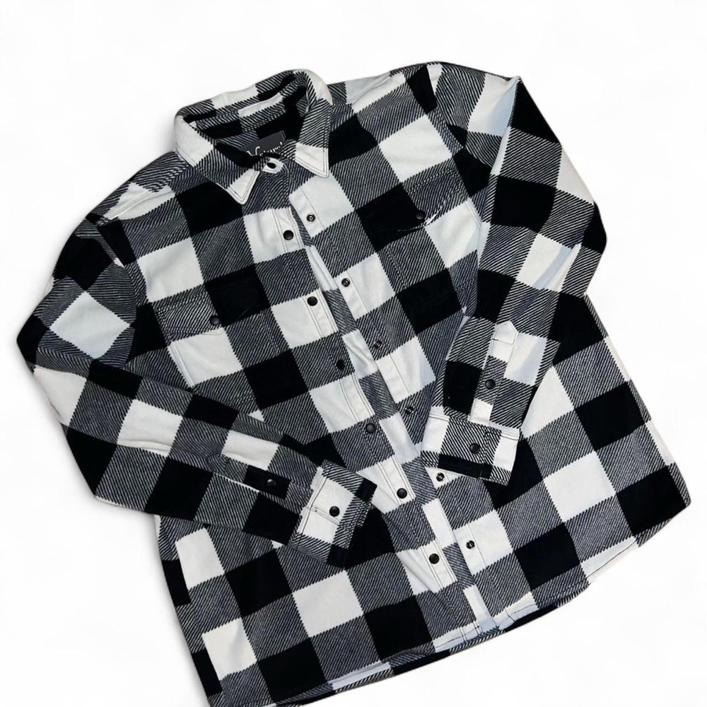 Natural Reflections Black and White Plaid Shirt